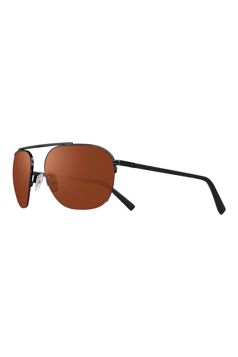 Annika Polarized Aviator Sunglasses, Alternate, color, SATIN BLACK