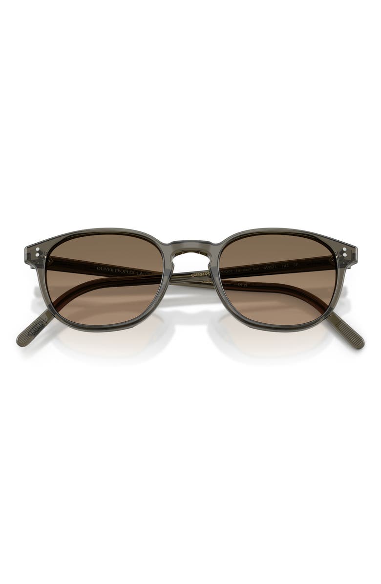 Oliver Peoples 49mm Fairmont Sun Polarized Round Sunglasses, Alternate, color, Inkwell / Sandstone