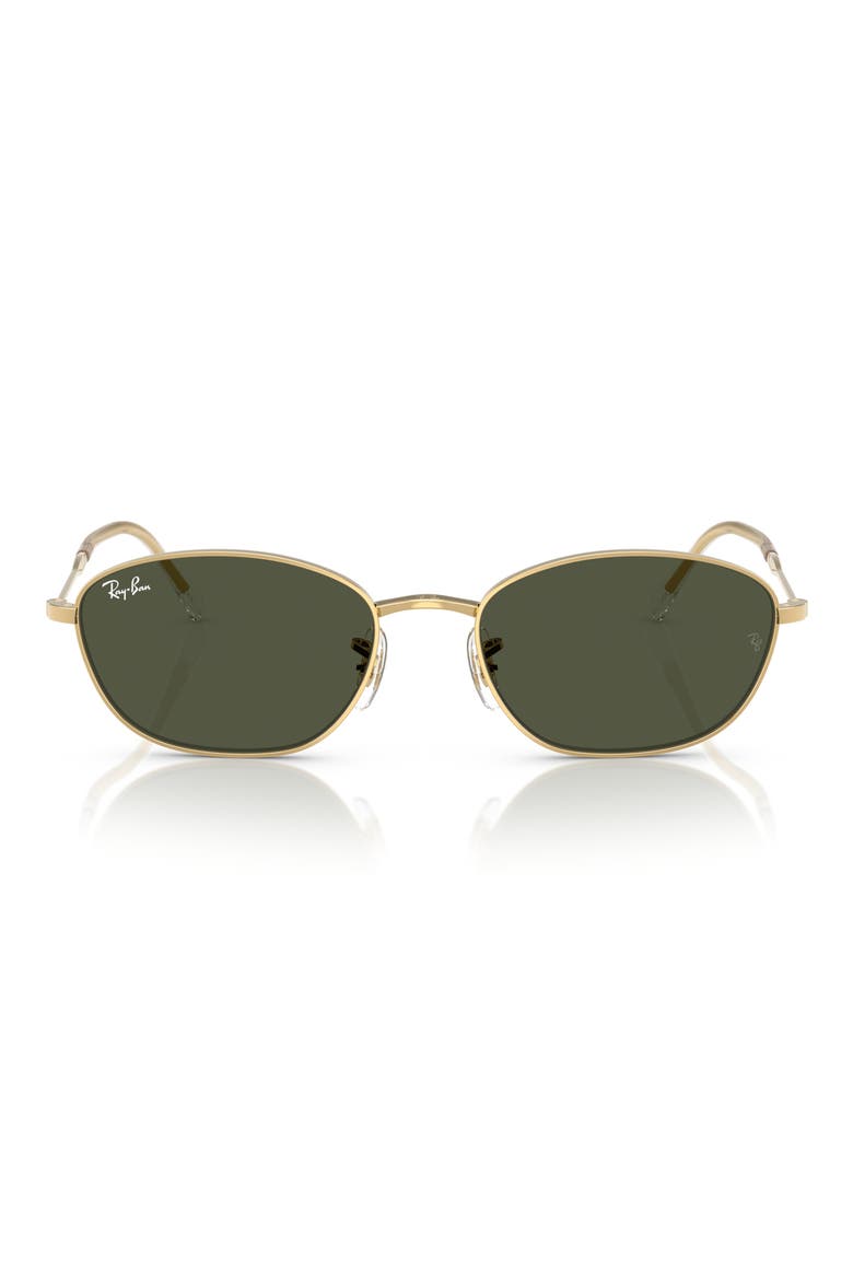 55mm Irregular Oval Sunglasses, Main, color, GOLD FLASH