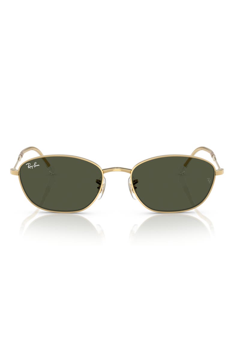 Ray-Ban 58mm Irregular Oval Sunglasses, Main, color, Gold Flash