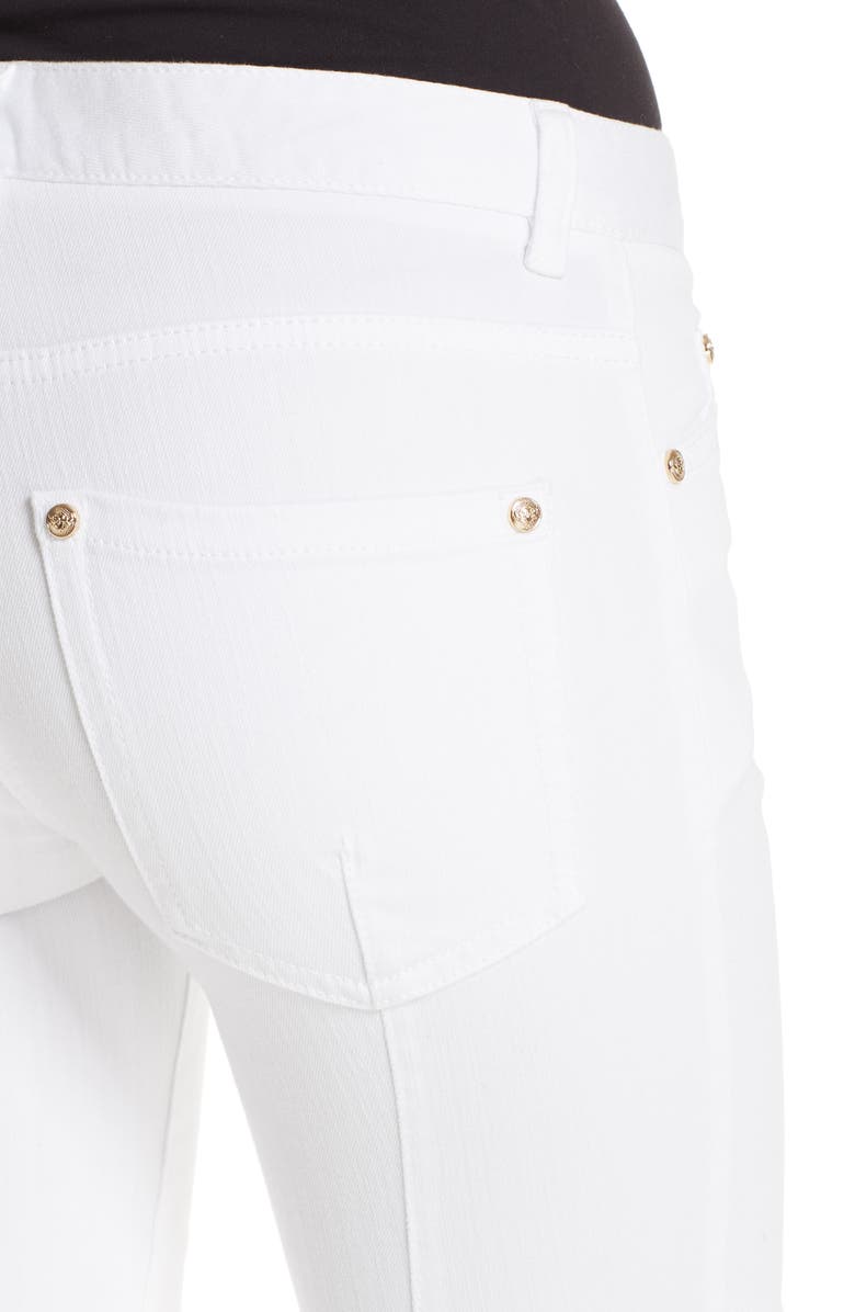 Balmain Skinny Moto Jeans, Alternate, color, 