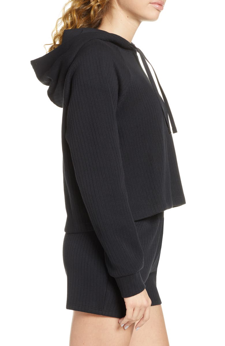 Nike Sportswear Rib Cotton Crop Hoodie, Alternate, color, 