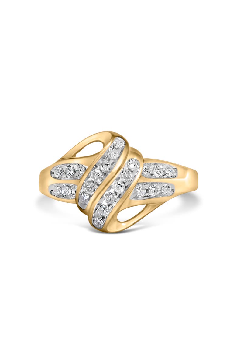 Haus of Brilliance 10K Yellow Gold Plated .925 Sterling Silver 1.0 Ctw Diamond Flower Cluster Open Halo Floral Ring, Main, color, Yellow Gold Over Silver