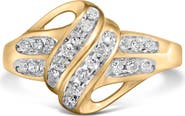 Haus of Brilliance 10K Yellow Gold Plated .925 Sterling Silver 1.0 Ctw Diamond Flower Cluster Open Halo Floral Ring