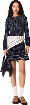 maje Patterned pleated dress