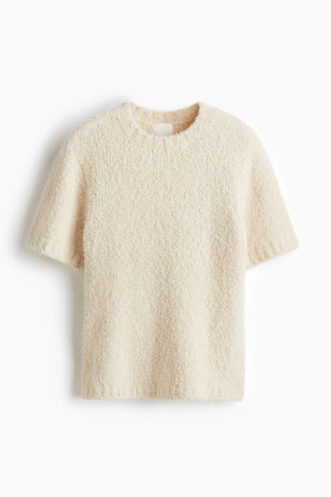 Bouclé-knit T-shirt