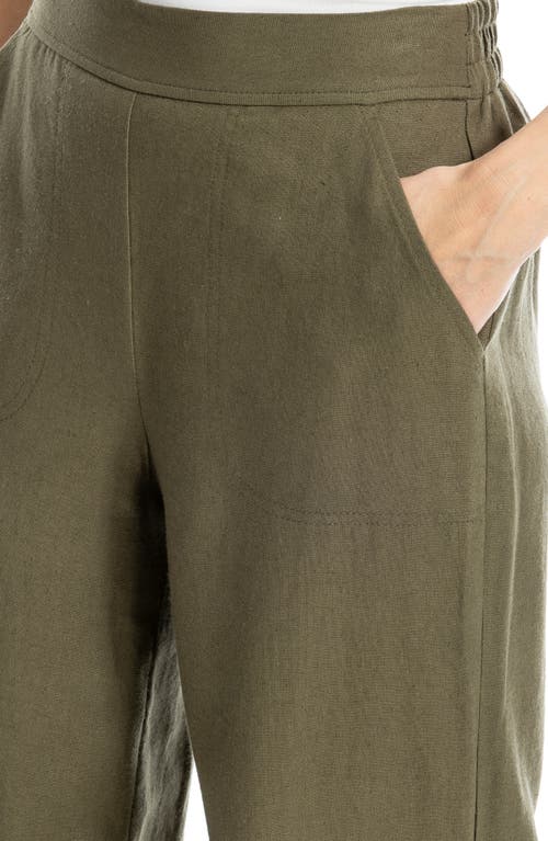 Max Studio Stripe High Waist Linen & Cotton Pants