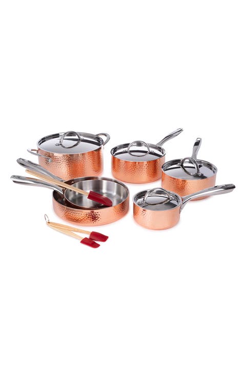 Vintage 13-Piece Hammered Cookware Set