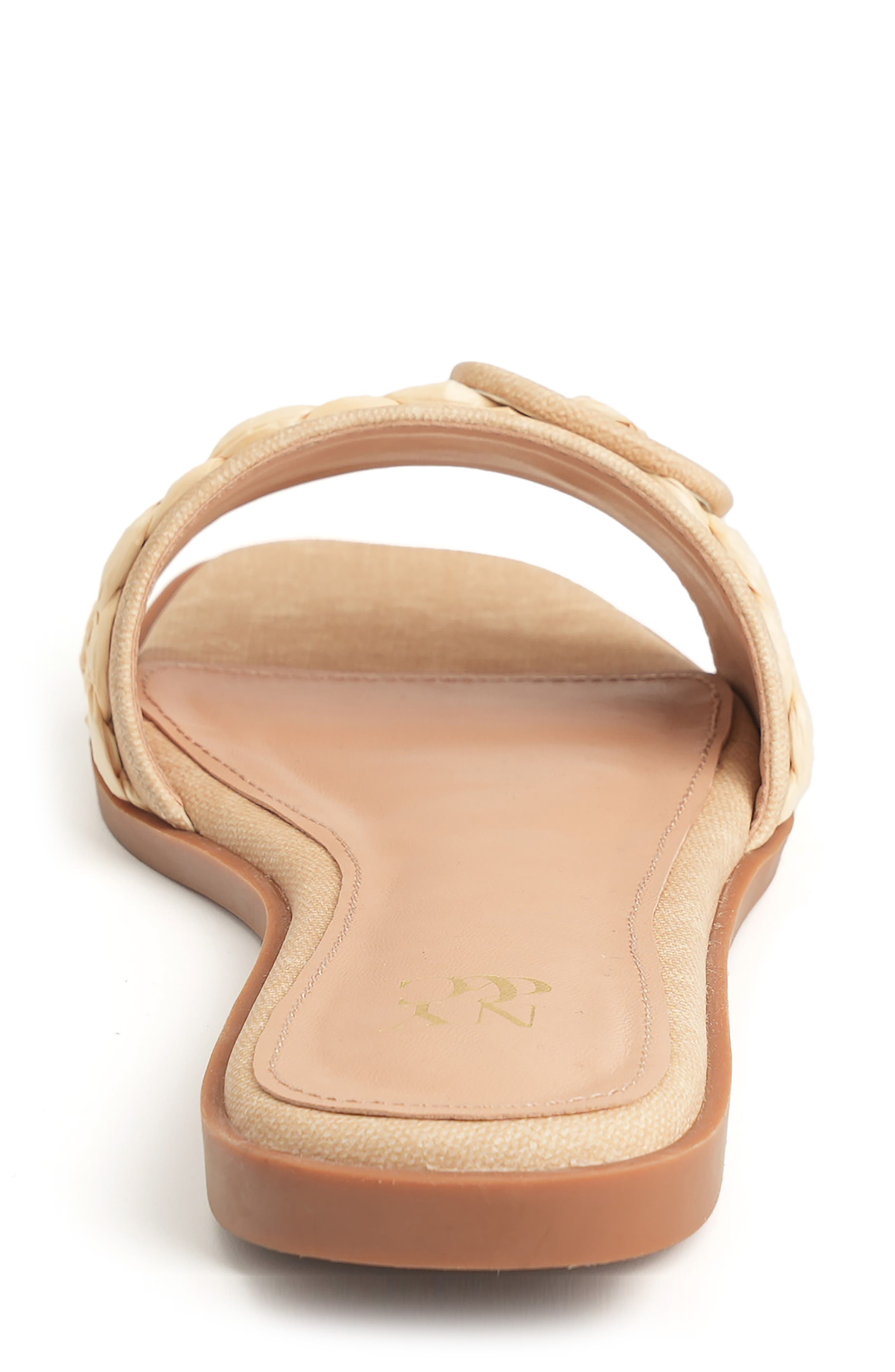 Amber Woven Buckle Slide Sandal, Alternate, color, NATURAL