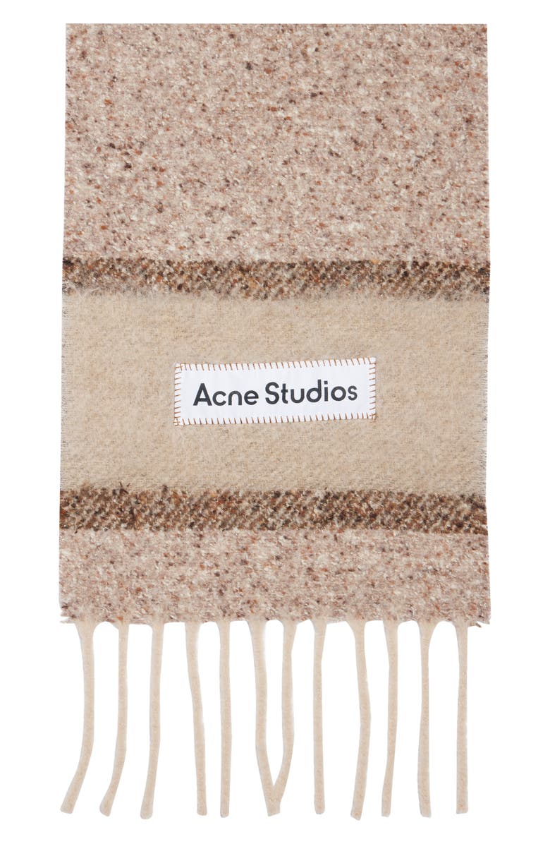 Acne Studios Vonkey Alpaca, Mohair, Wool & Silk Blend Fringe Scarf, Alternate, color,