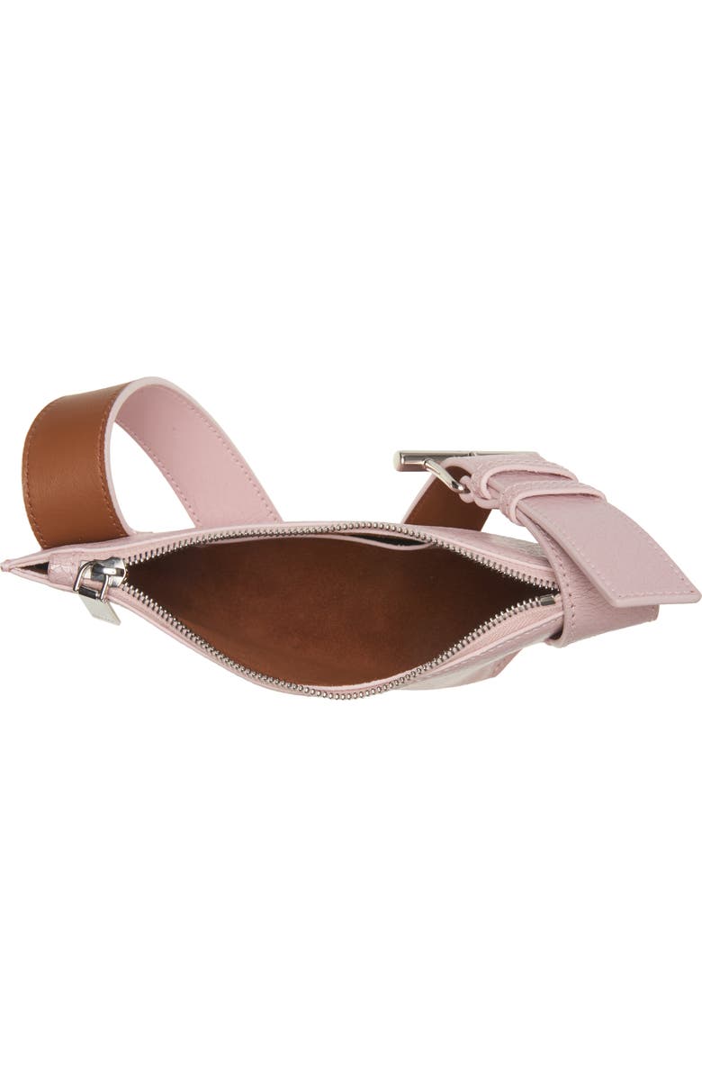McQueen T-Bar Sling Leather Crossbody Pouch, Alternate, color, 1063 Pink/ Cognac/ Silver