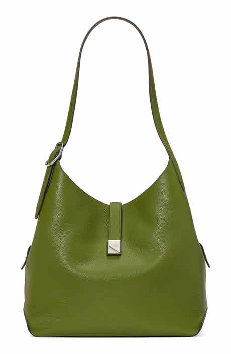 large deco pebbled leather shoulder bag