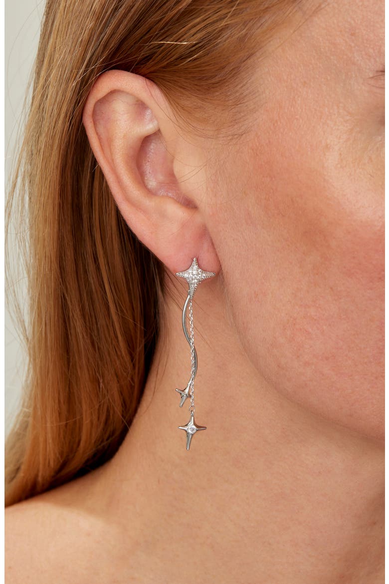 Celestial Cubic Zirconia Drop Earrings, Alternate, color, WHITE