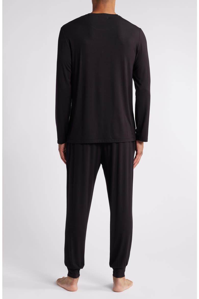 Moonlight Modal Blend Pajamas, Alternate, color, BLACK