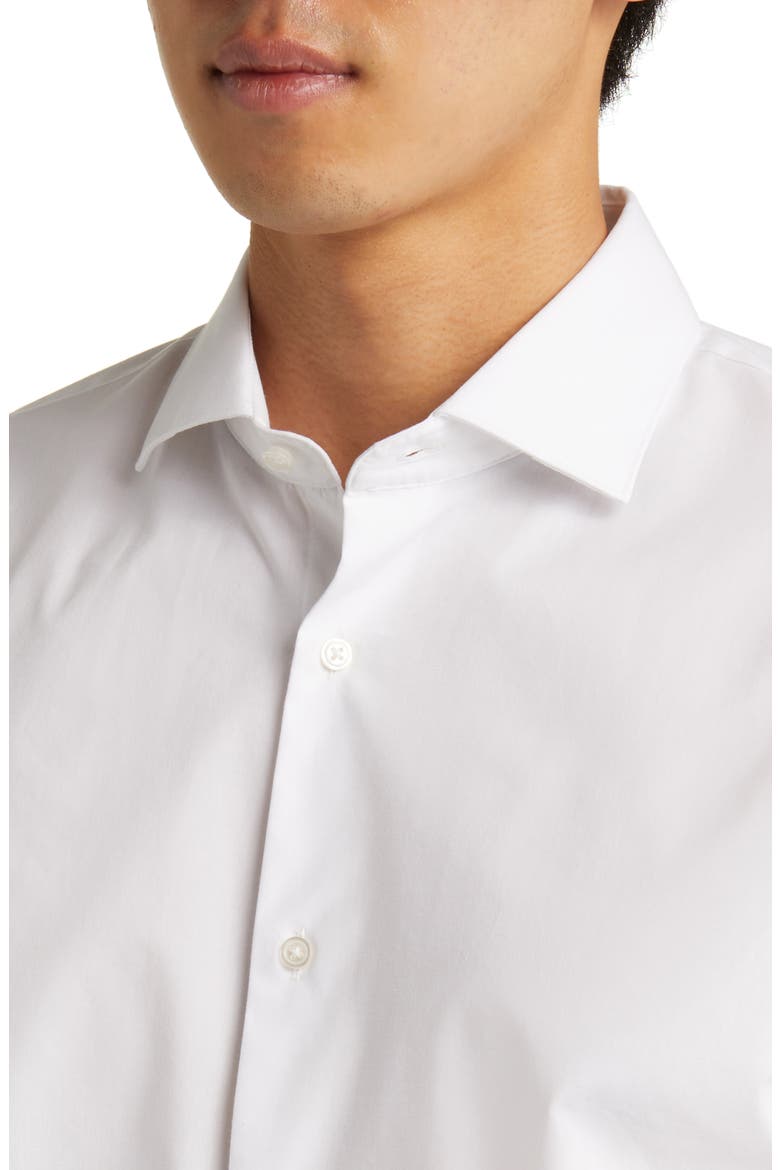 Tech-Smart Traditional Fit Cotton Blend Dress Shirt, Alternate, color, WHITE
