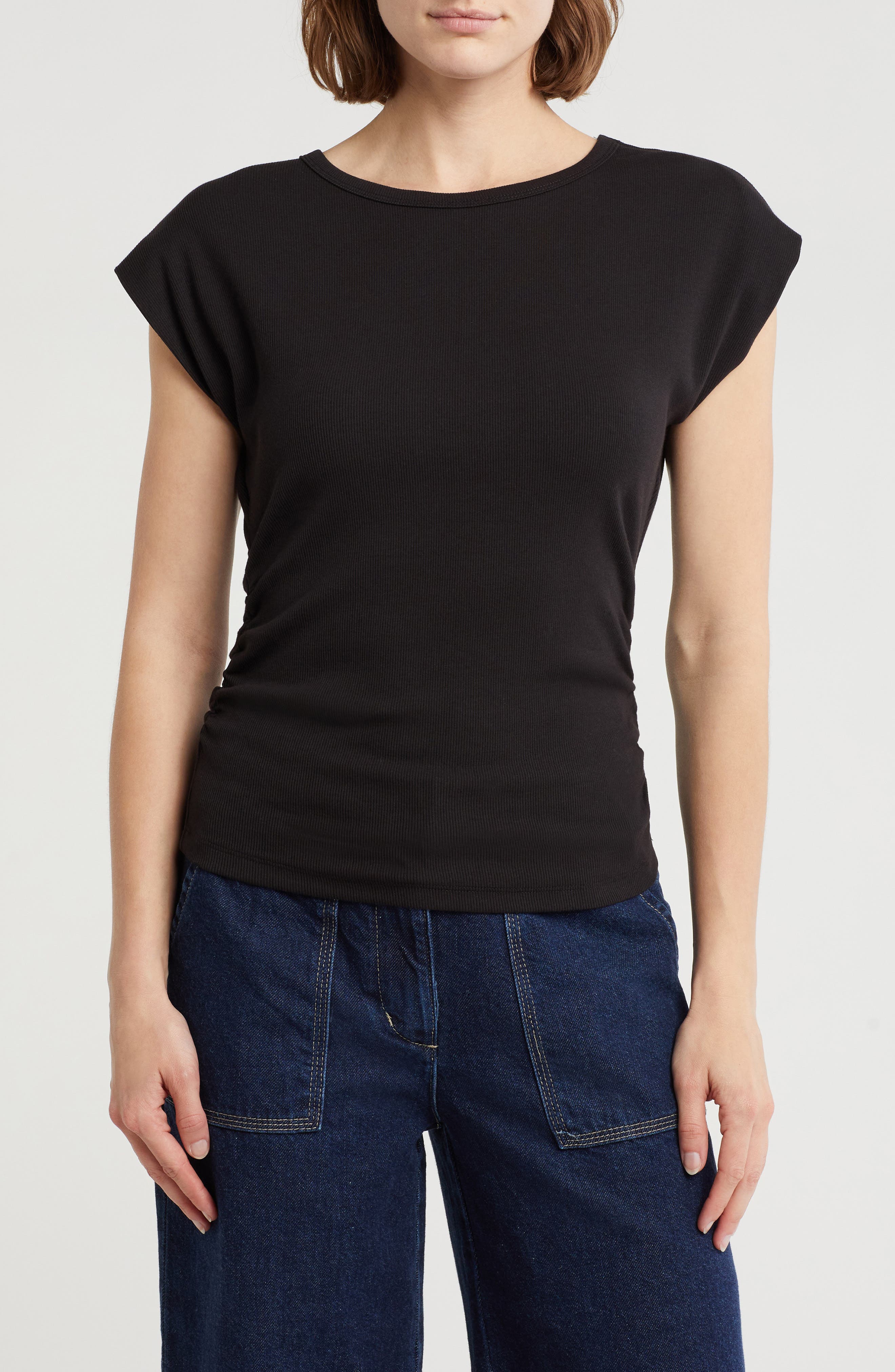 INDUSTRY REPUBLIC CLOTHING Ruched Side Ribbed Muscle Tank (Women ...