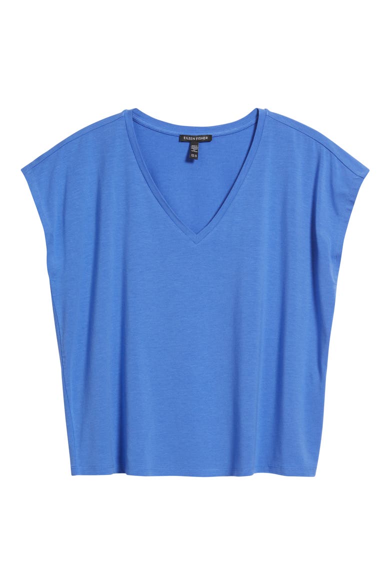 V-Neck Boxy T-Shirt, Alternate, color, BLUE STAR