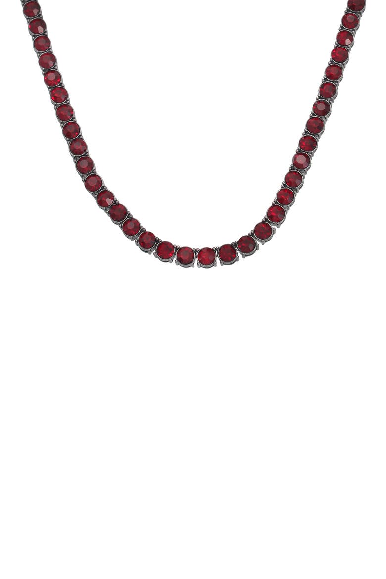 Crystal Tennis Necklace, Alternate, color, BLACK