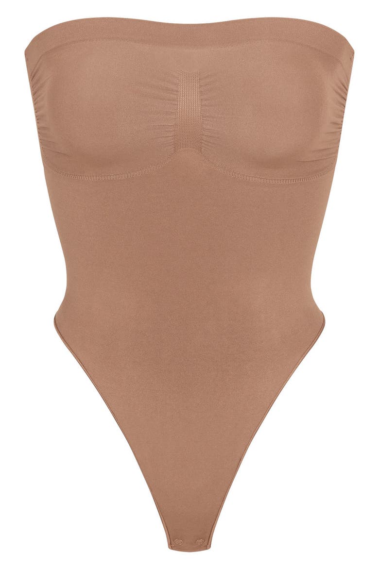Seamless Sculpt Strapless Bodysuit, Alternate, color, SIENNA