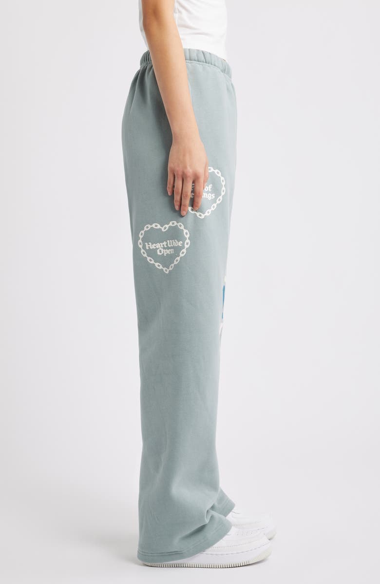 THE MAYFAIR GROUP Soulful Cotton Blend Wide Leg Sweatpants, Alternate, color, Dusty Blue
