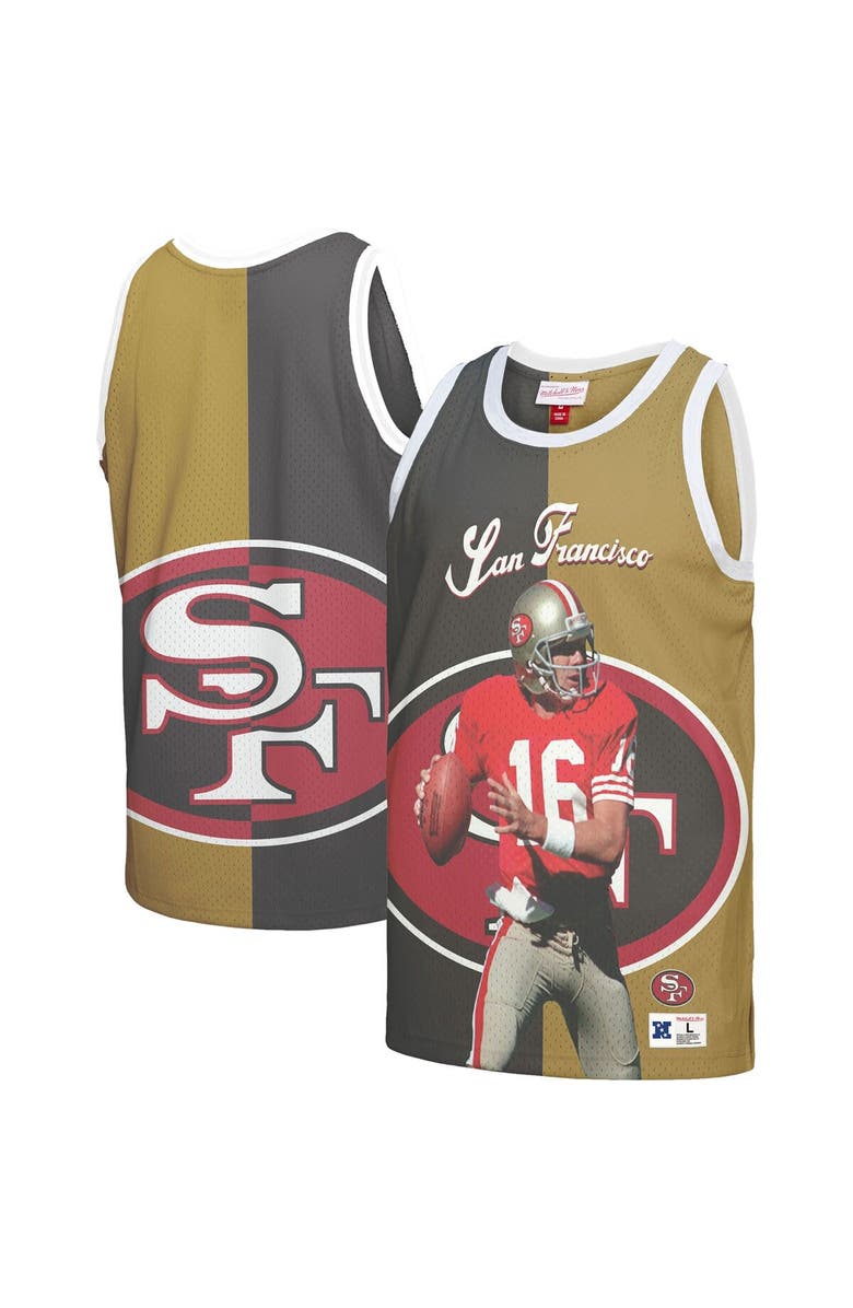 Mitchell & Ness Men's Mitchell & Ness Joe Montana Black/Gold San Francisco 49ers Retired Player Graphic Tank Top, Main, color, Black