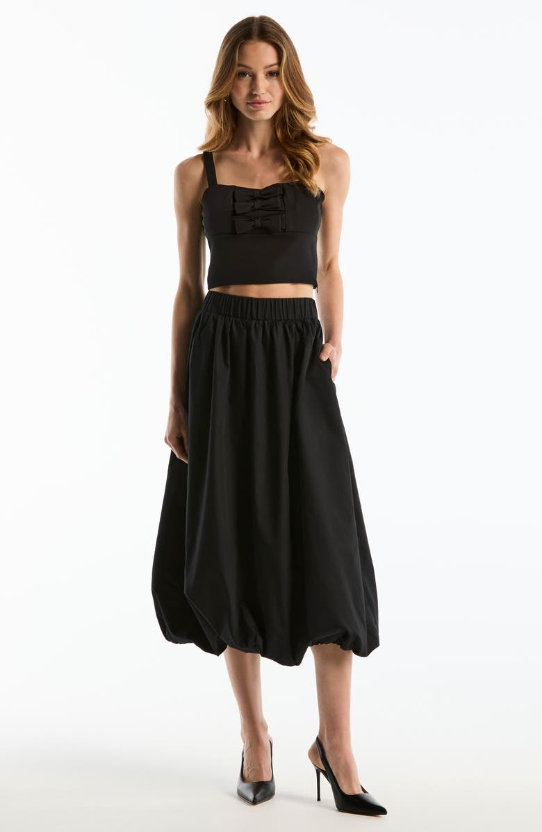 Laundry by Shelli Segal Bubble Hem Midi Skirt, Alternate, color, Black