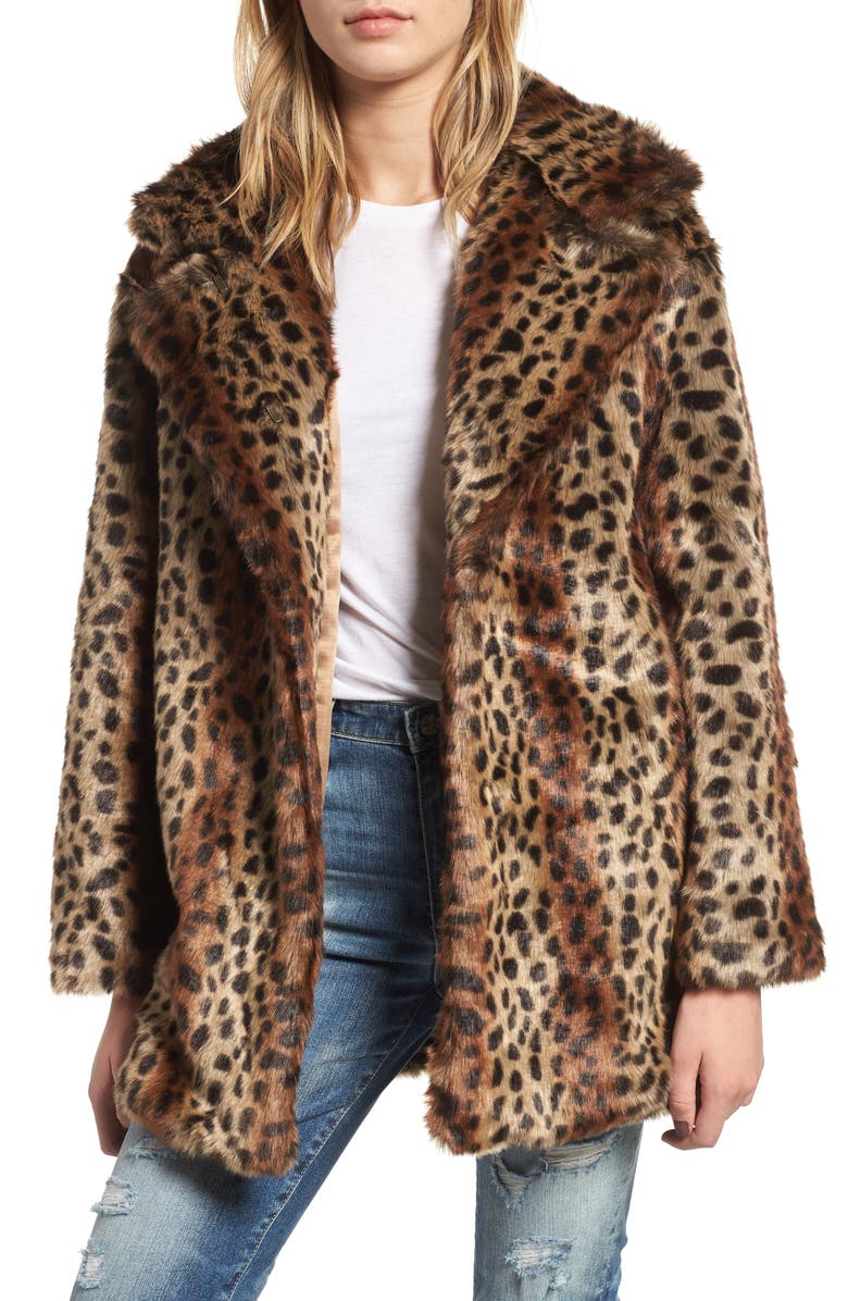 Heartloom Mika Leopard Faux Fur Jacket, Main, color, 