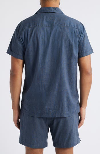 Atlas Stripe Linen Blend Camp Shirt