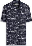 Bugatchi Jackson Marina Print Stretch Cotton Camp Shirt