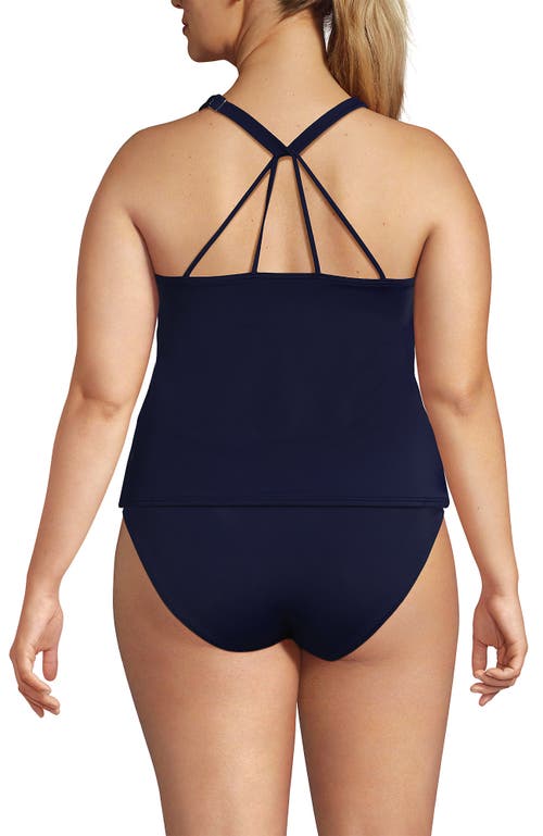 Lands' End Tugless High Neck Strappy Back Tankini Swimsuit Top