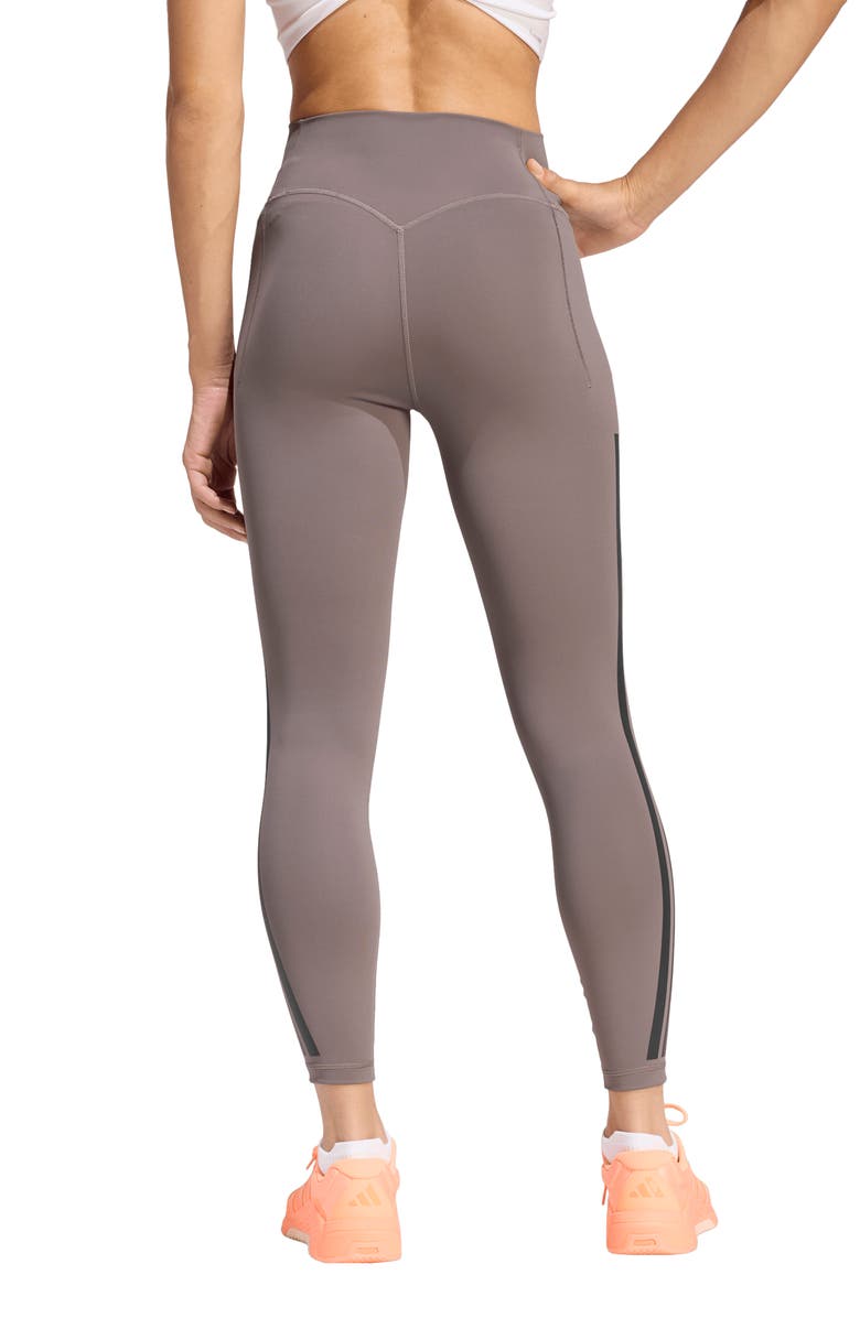 adidas Optime Workout 3-Stripes Climacool 7/8 Leggings, Alternate, color, Charcoal