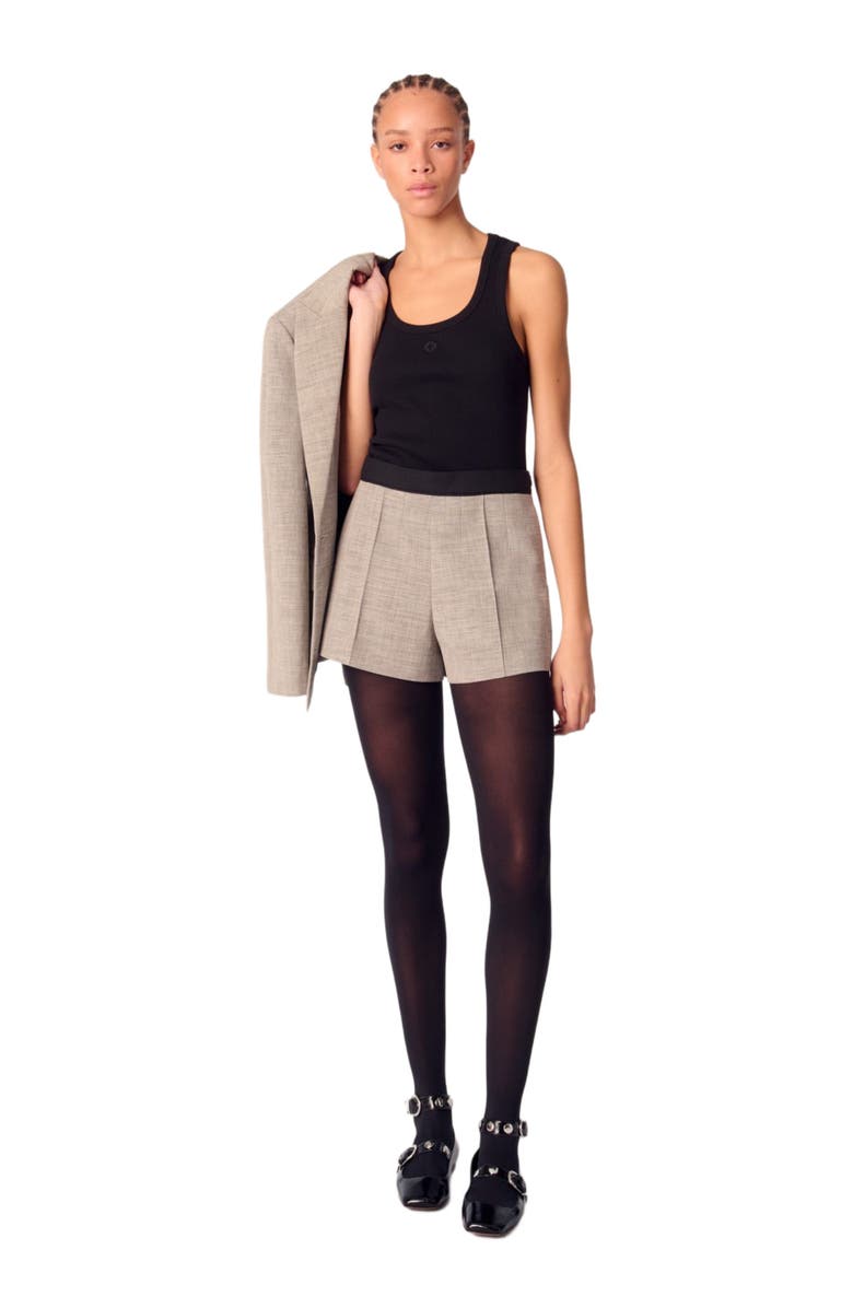 maje Suit shorts with darts, Main, color, 