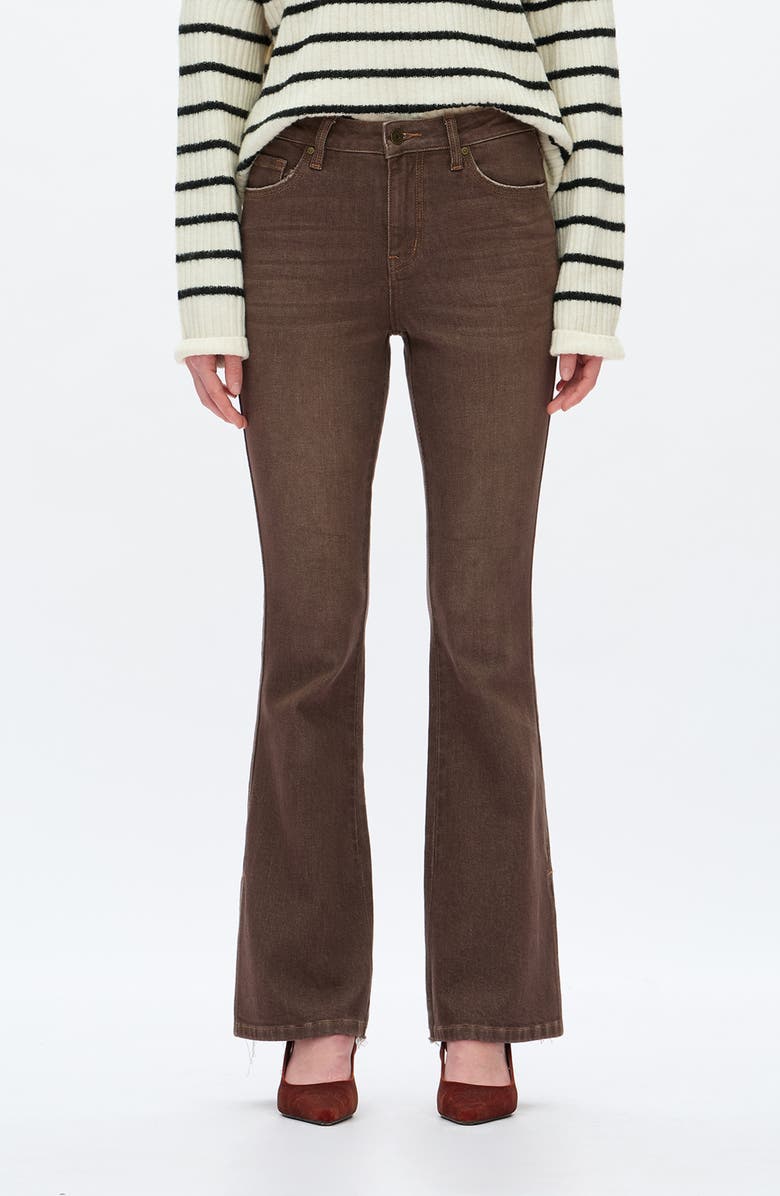 Bayeas High Waist Flare Jeans, Main, color, Dark Khaki