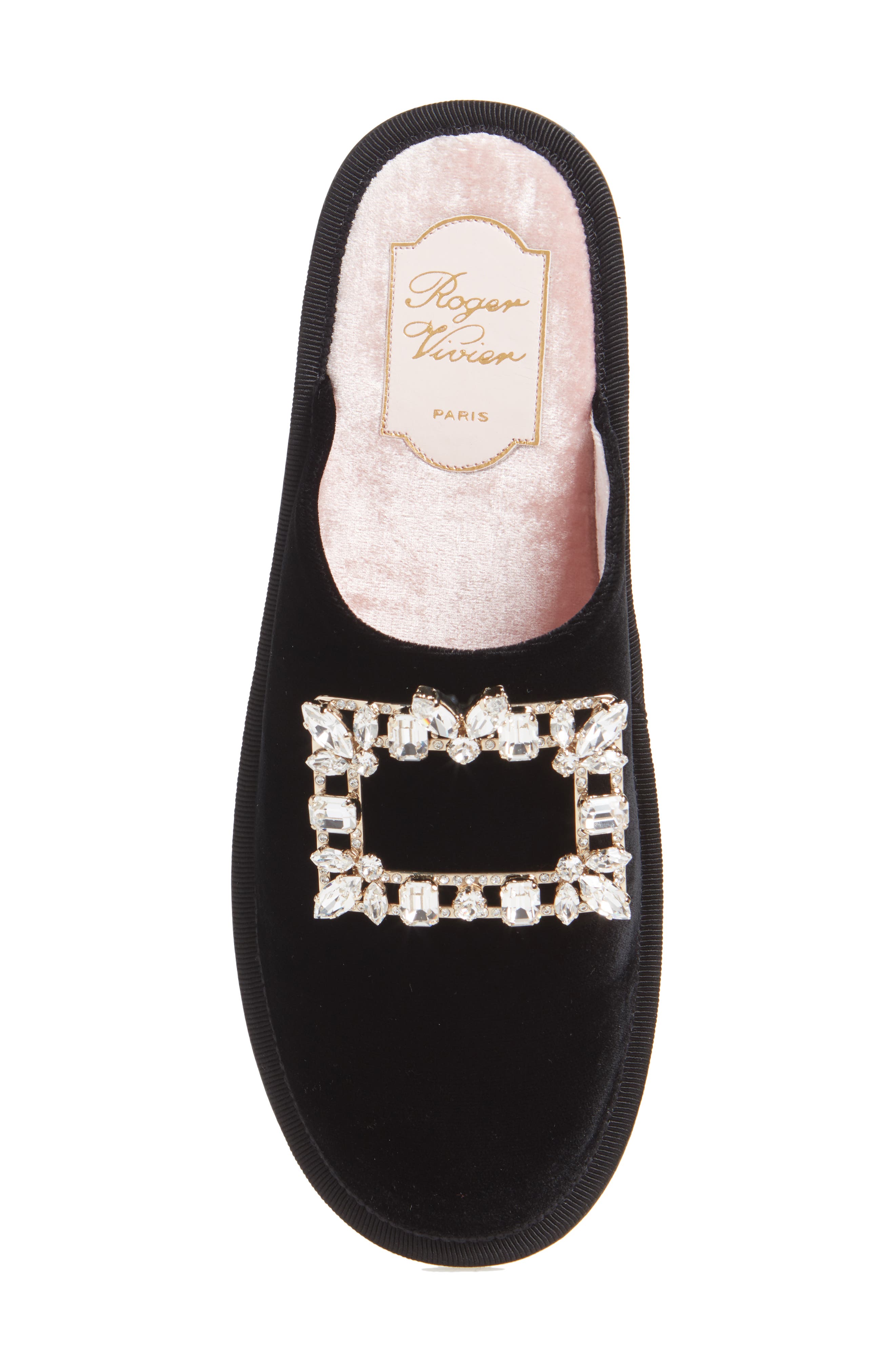 Roger Vivier Hotel Vivier Broche Crystal Buckle Mule, Alternate, color, 