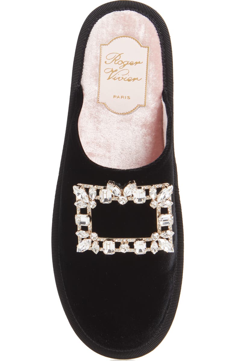 Roger Vivier Hotel Vivier Broche Crystal Buckle Mule, Alternate, color,