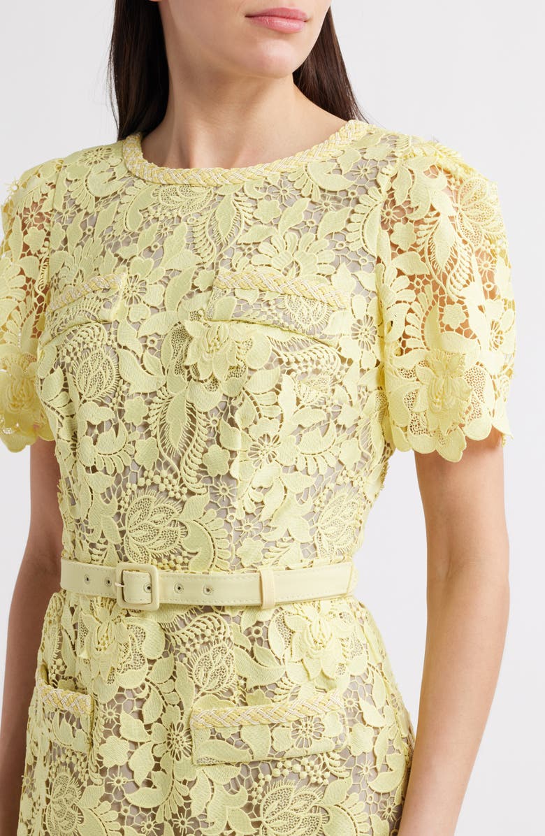 Milly Floral Lace Dress, Alternate, color, Yellow