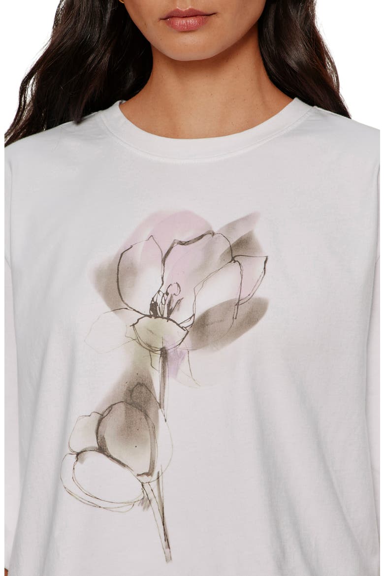 Belle Graphic T-Shirt, Alternate, color, WILDLINE BLOOMS WHITE