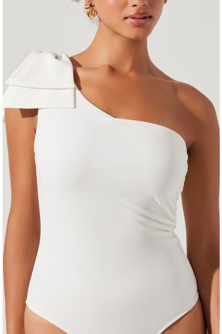 Jalessa One-Shoulder Bodysuit, Alternate, color, WHITE
