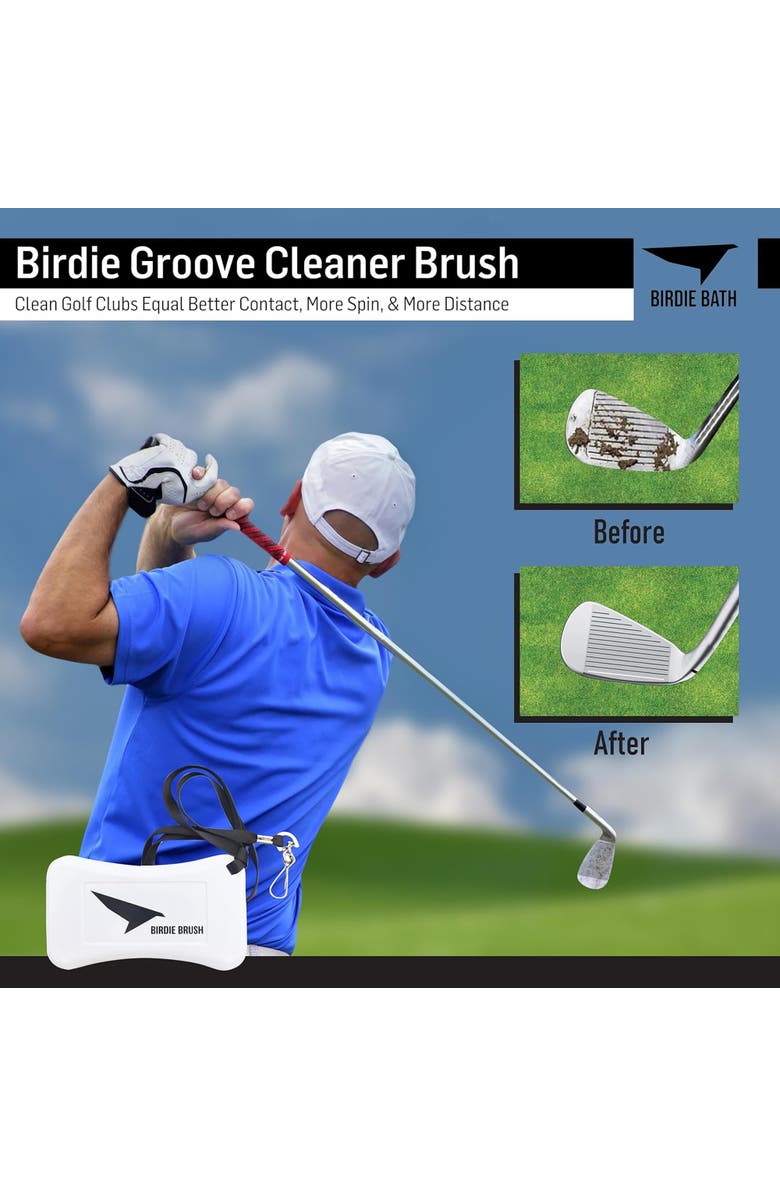 Birdie Bath Golf Club Groove Cleaning Brush with Built in Water Spray, Alternate, color, Black
