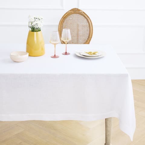 Linen Tablecloth for Dining Table, Holiday and Everyday Table Decor - Fete