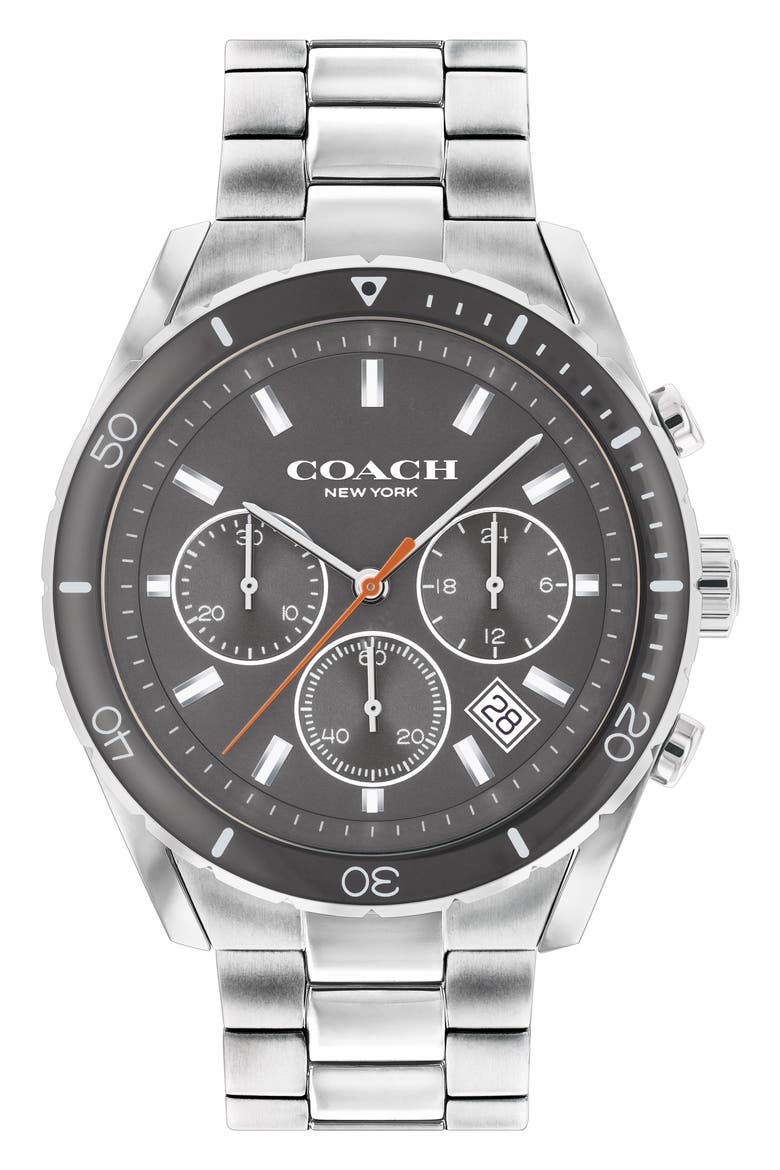 Preston Chronograph Bracelet Watch, 44mm, Main, color, GREY
