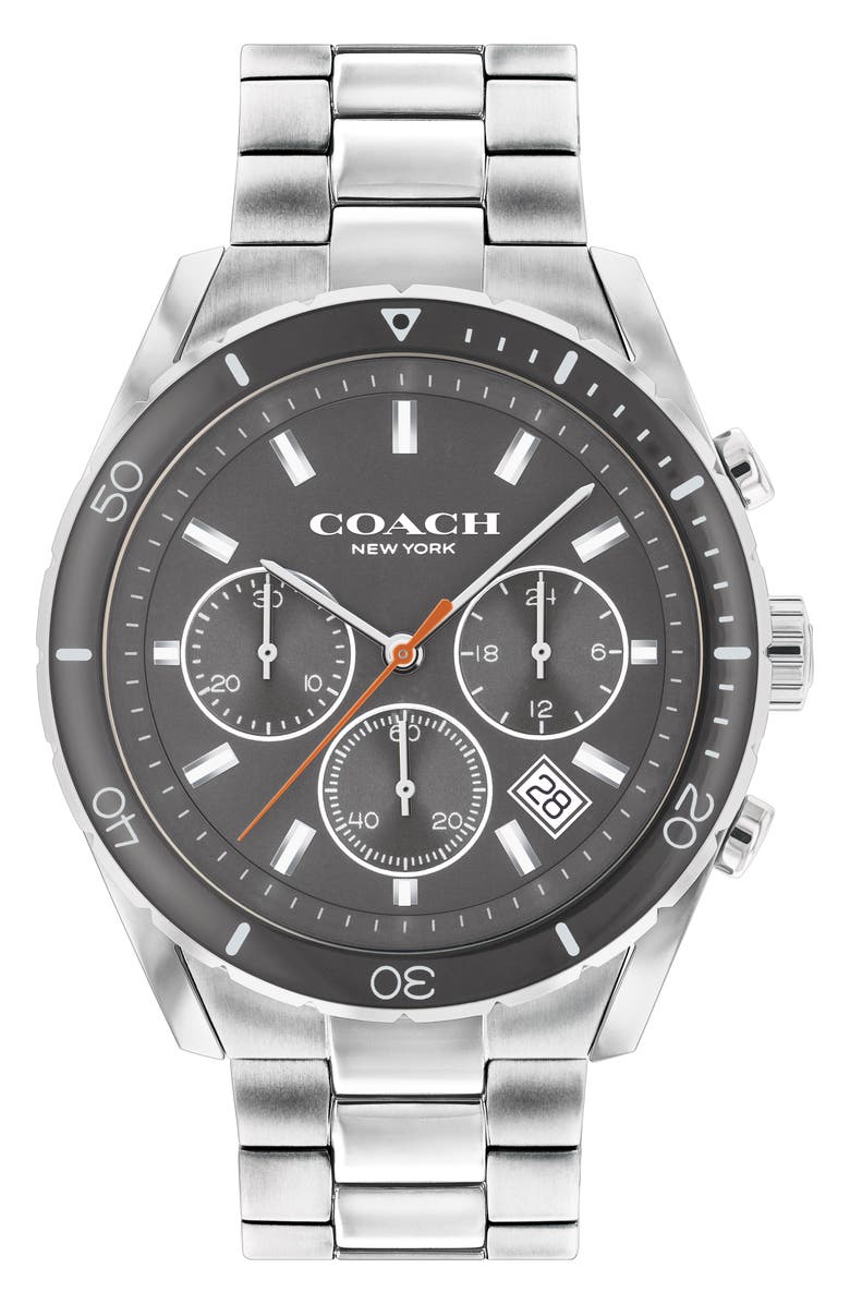 COACH Preston Chronograph Bracelet Watch, 44mm, Main, color, 