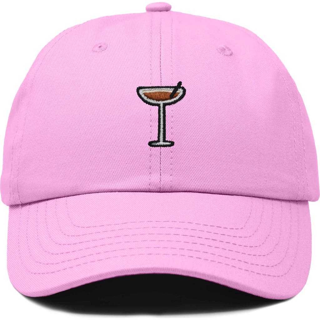 Dalix Espresso Martini Embroidered Hat In Light Pink