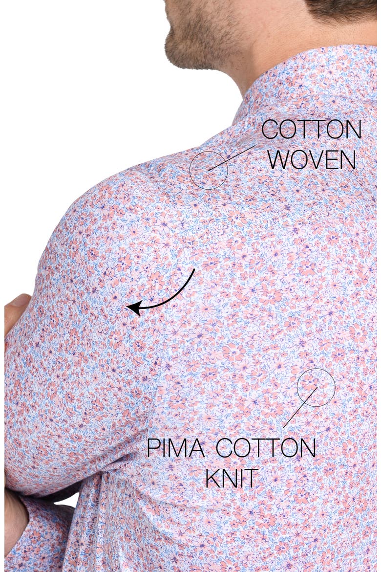 Reworked Slim Fit Cotton Dress Shirt, Alternate, color, CORAL