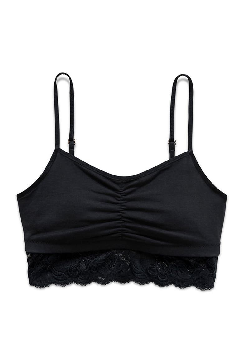Astrid Pocketed Lace Bralette, Alternate, color, BLACK