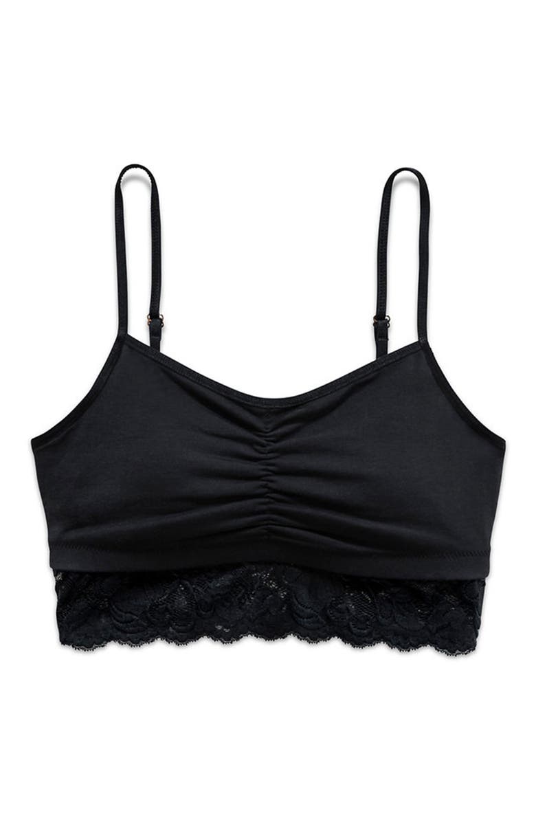 Everviolet Astrid Pocketed Lace Bralette, Alternate, color, Black