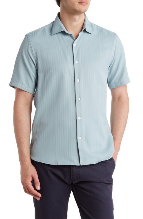 Baylor Cotton Short Sleeve Button-Up Shirt