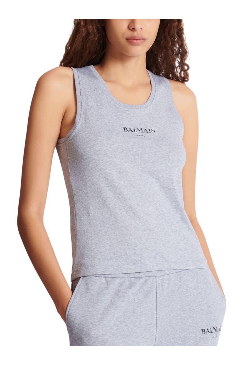Tank Top with Balmain Print, Alternate, color, grey