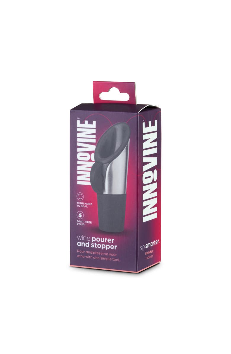 Innovine Wine Pourer and Stopper, Alternate, color, Graphite