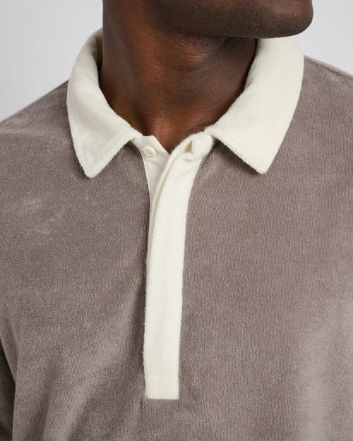 Onia Oversized Towel Terry Polo In Cinder/egret